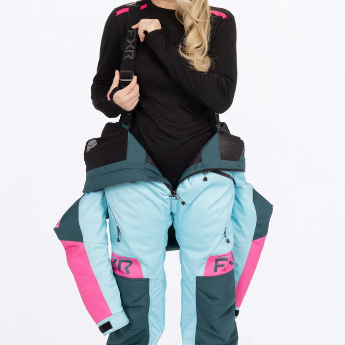 FXR Womens Revo F.A.S.T. Insulated Monosuit - Maui Blue/Steel/Blush, view 13