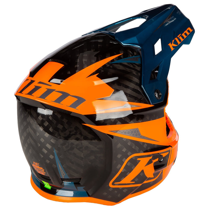 Klim F3 Carbon Pro Off-Road Helmet ECE (Non-Current) - Striker Petrol Orange