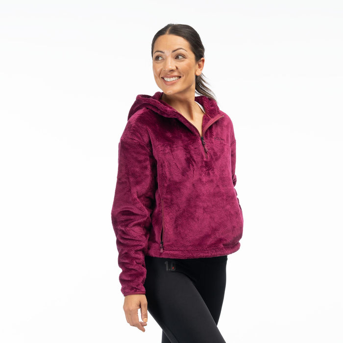 KLIM Womens Cascade 1/4 Zip Crop Hoodie