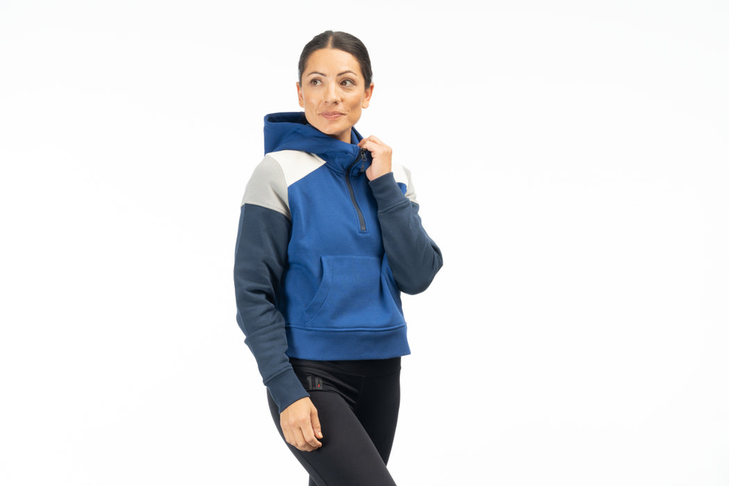 KLIM Womens Huntley Pullover 1/4 Zip Crop Hoodie