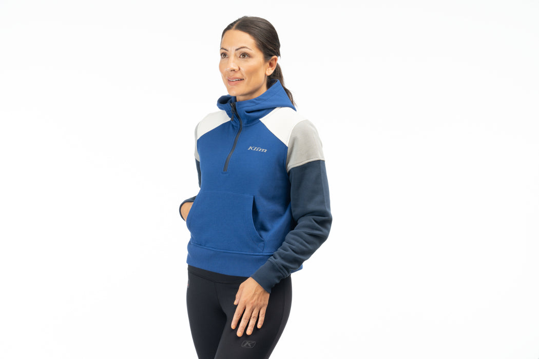 KLIM Womens Huntley Pullover 1/4 Zip Crop Hoodie