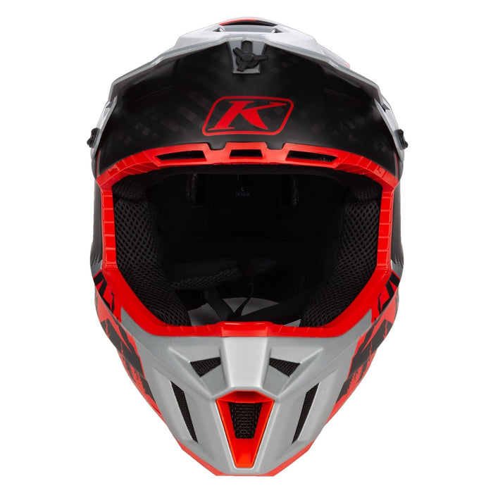 Klim F3 Carbon Helmet ECE - DNA Fiery Red - Monument Gray, view 5