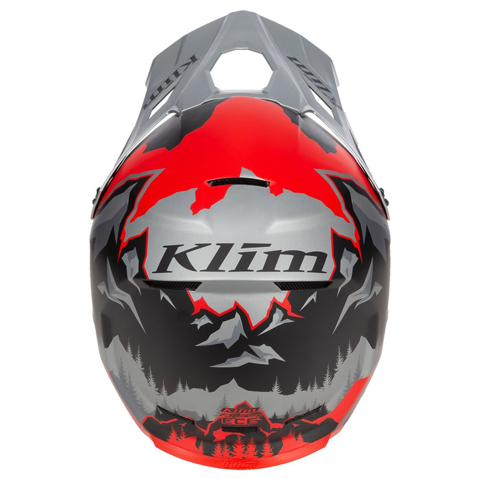Klim F3 Carbon Helmet ECE - DNA Fiery Red - Monument Gray, view 6