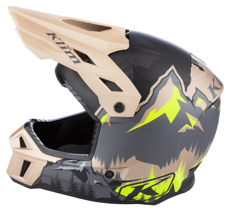 Klim F3 Carbon Helmet ECE - DNA Montana Tan - Hi-Vis, view 3