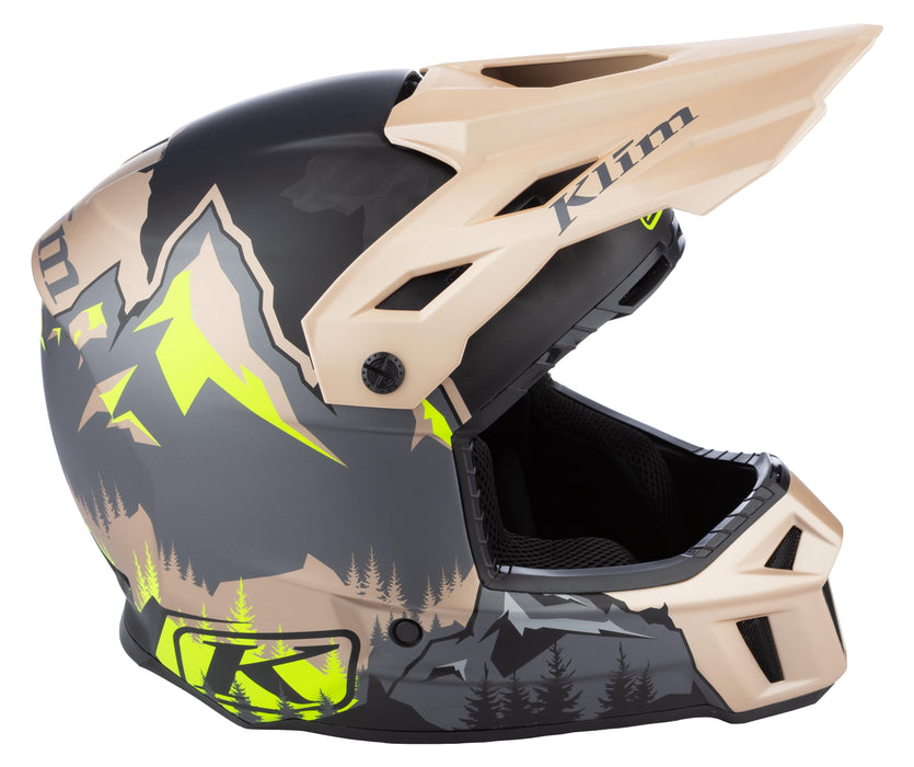 Klim F3 Carbon Helmet ECE - DNA Montana Tan - Hi-Vis, view 4