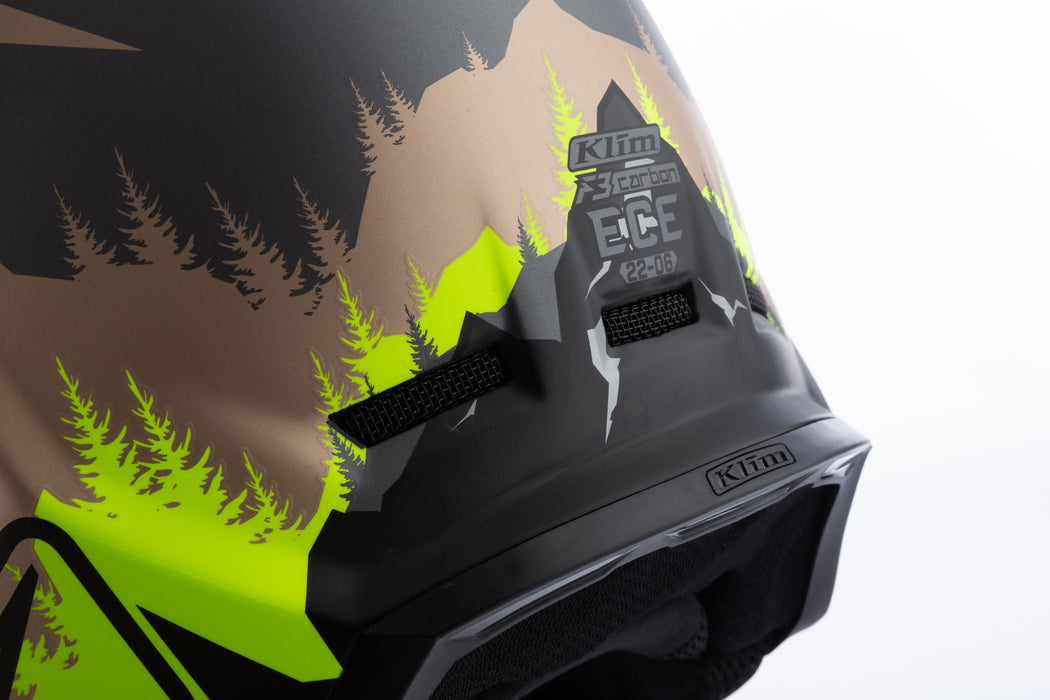 Klim F3 Carbon Helmet ECE - DNA Montana Tan - Hi-Vis, view 9
