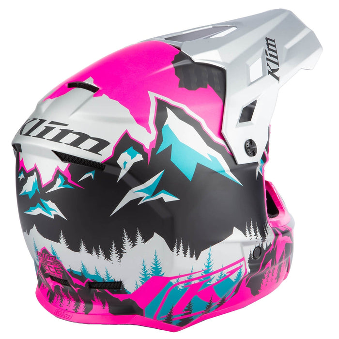 Klim F3 Carbon Helmet ECE - Non-Current - DNA Pink - High Rise, view 2