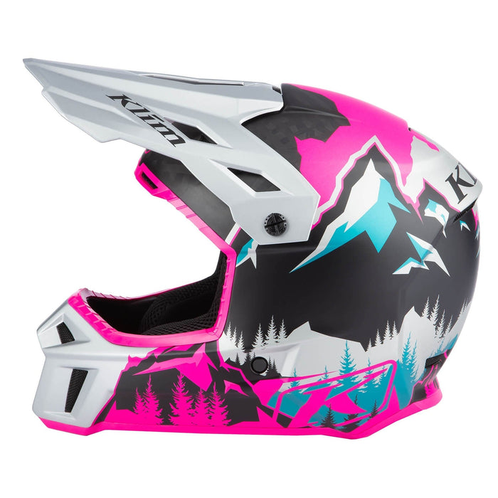 Klim F3 Carbon Helmet ECE - Non-Current - DNA Pink - High Rise, view 3