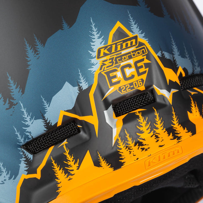 Klim F3 Carbon Helmet ECE - DNA Sunrise - Petrol, view 11