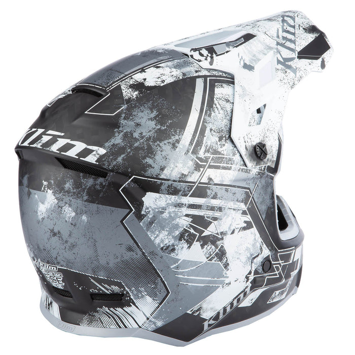 Klim F3 Carbon Helmet ECE - Non-Current - Unruly Black - White, view 2