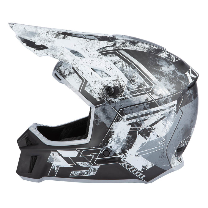 Klim F3 Carbon Helmet ECE - Non-Current - Unruly Black - White, view 3
