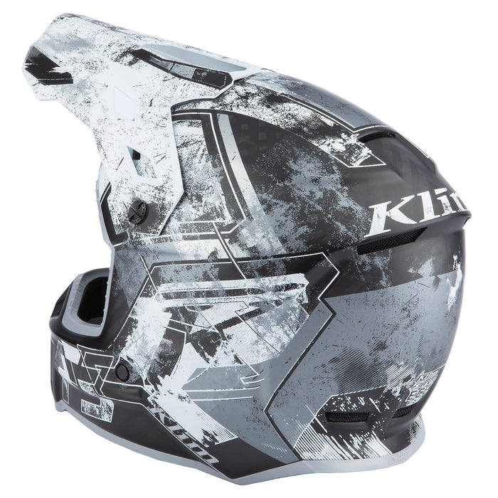 Klim F3 Carbon Helmet ECE - Non-Current - Unruly Black - White, view 8