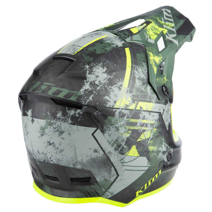 Klim F3 Carbon Helmet ECE - Non-Current - Unruly Kombu Green - Hi-Vis, view 2