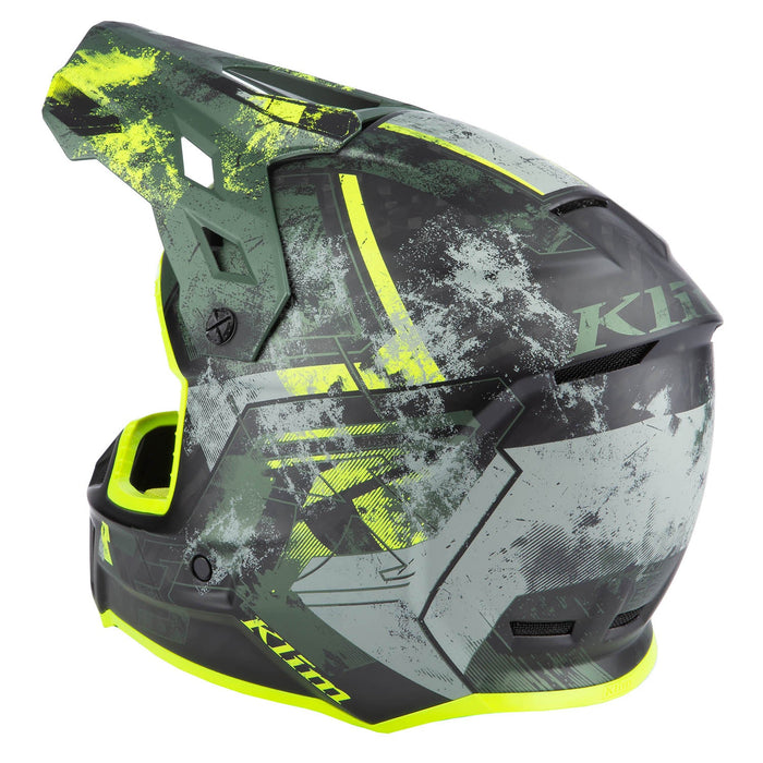 Klim F3 Carbon Helmet ECE - Non-Current - Unruly Kombu Green - Hi-Vis, view 8