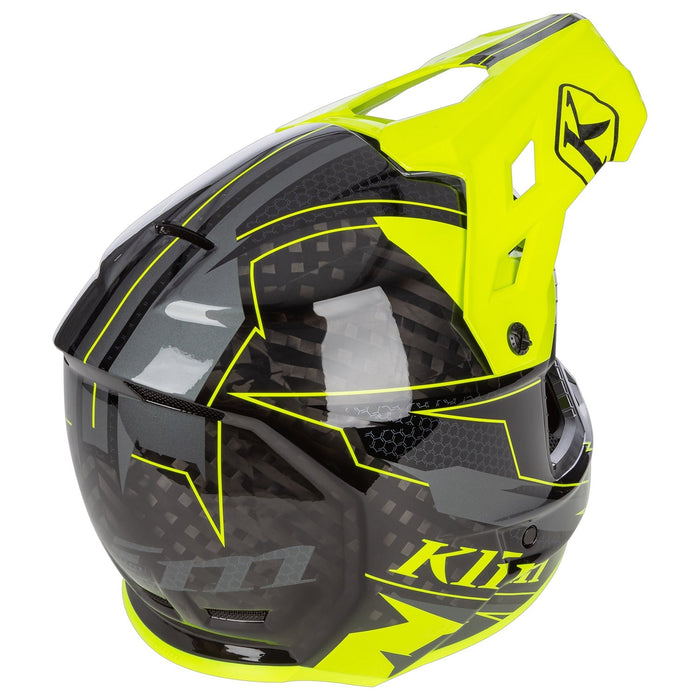 Klim F3 Carbon Helmet ECE - Non-Current - Velocity Black - Hi-Vis, view 2