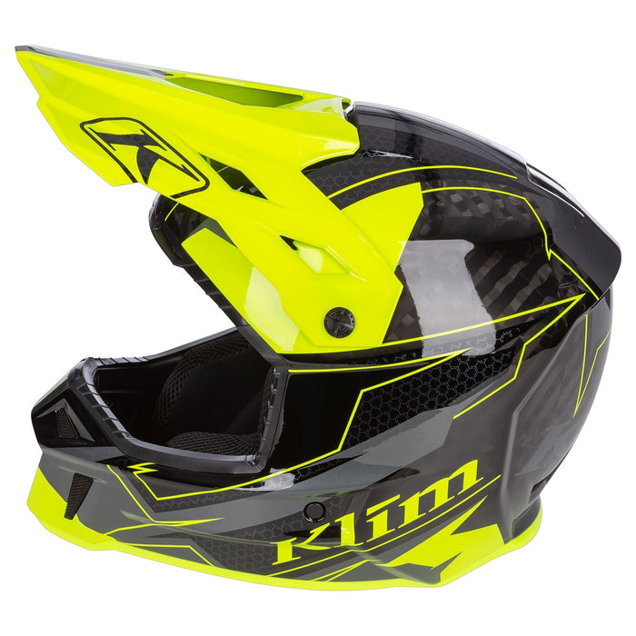 Klim F3 Carbon Helmet ECE - Non-Current - Velocity Black - Hi-Vis, view 3
