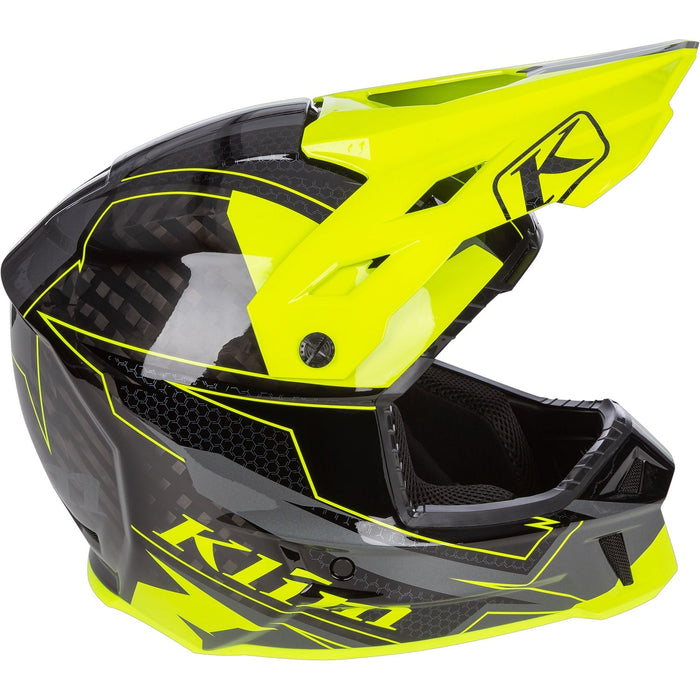 Klim F3 Carbon Helmet ECE - Non-Current - Velocity Black - Hi-Vis, view 4