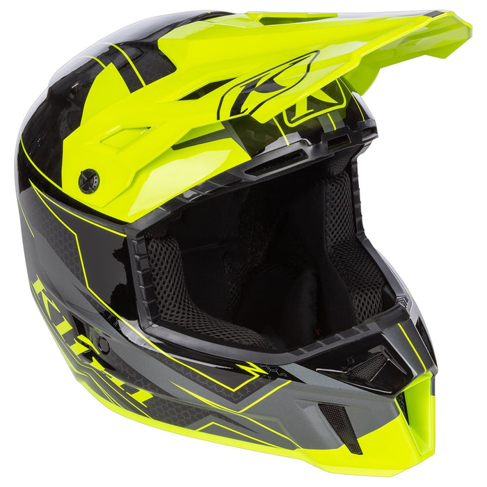 Klim F3 Carbon Helmet ECE - Non-Current - Velocity Black - Hi-Vis, view 7
