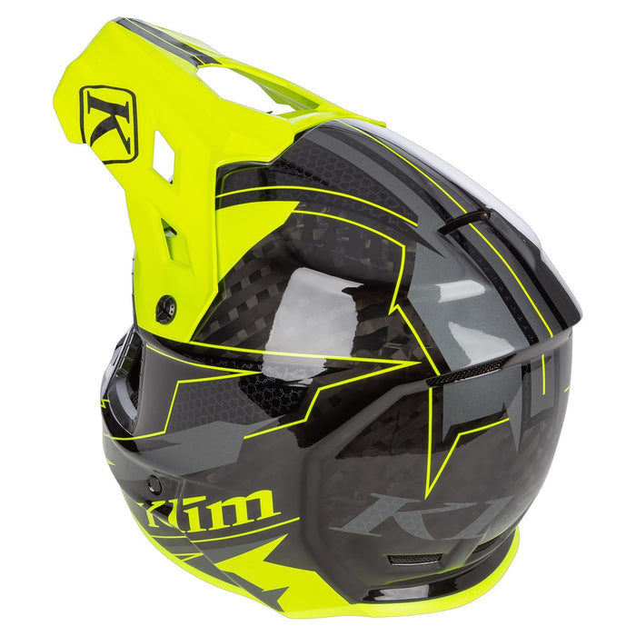 Klim F3 Carbon Helmet ECE - Non-Current - Velocity Black - Hi-Vis, view 8