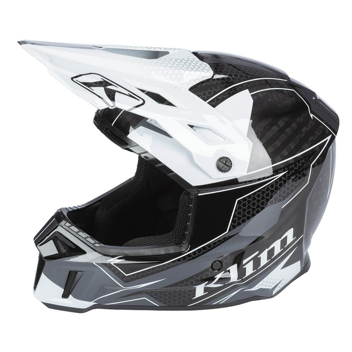 Klim F3 Carbon Helmet ECE - Velocity Black - White, view 3