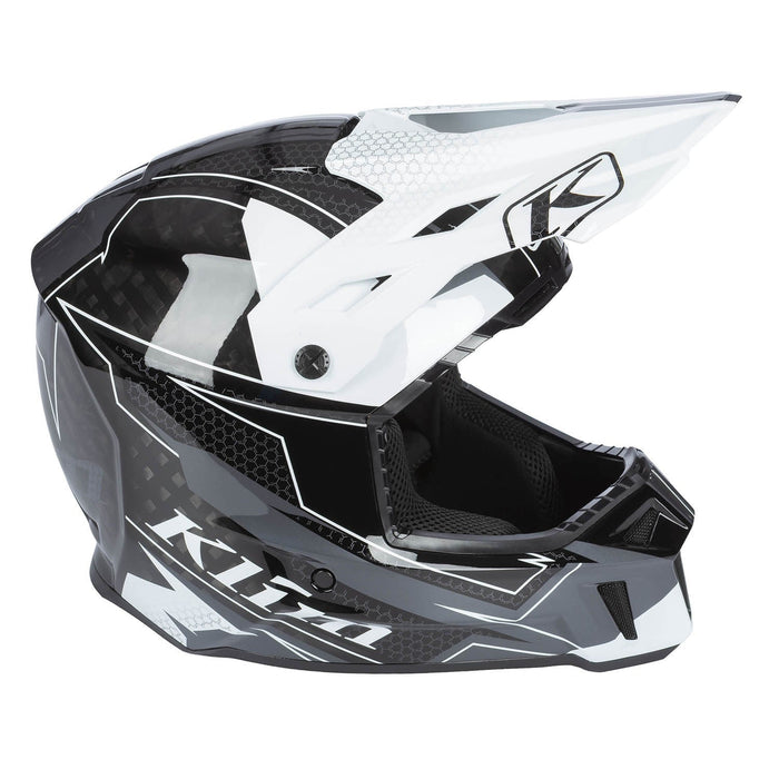 Klim F3 Carbon Helmet ECE - Velocity Black - White, view 4