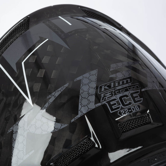 Klim F3 Carbon Helmet ECE - Velocity Black - White, view 11