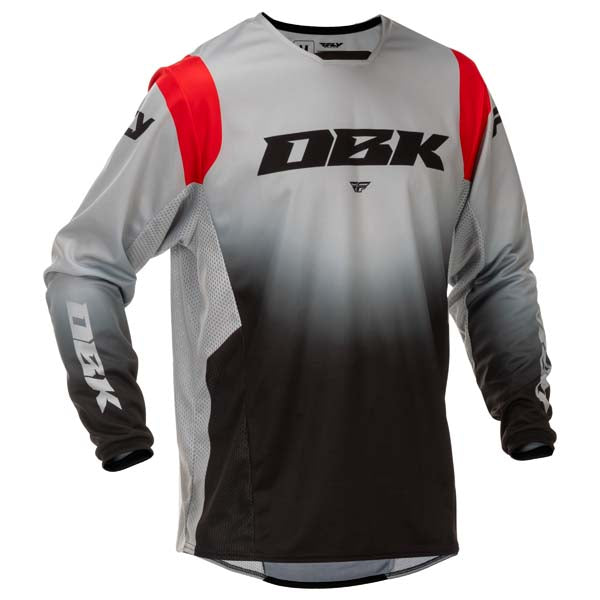 Fly Racing Mens Kinetic DBK Jersey - Grey/Red/Black