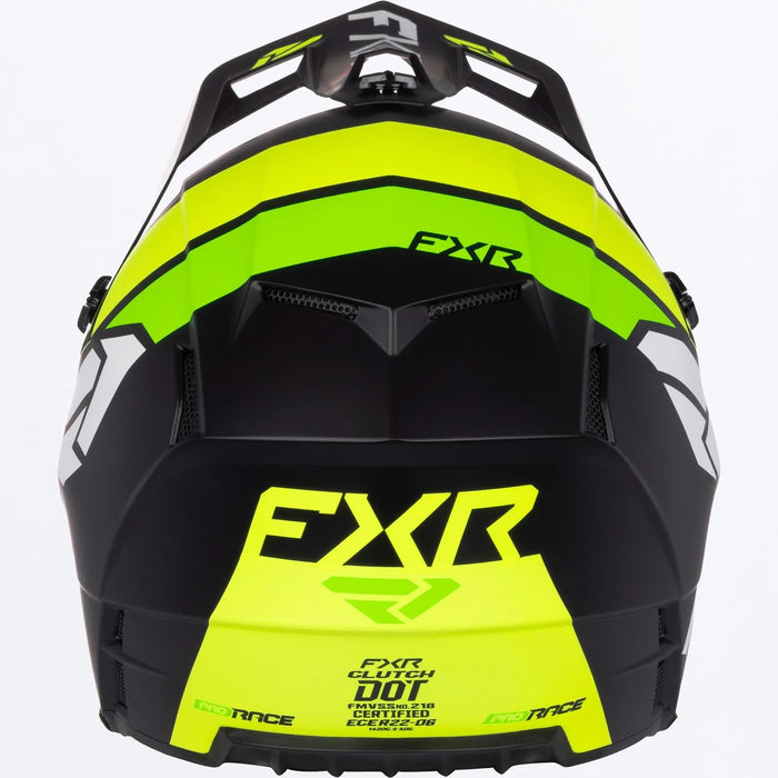 FXR Youth Clutch MX Helmet - HiVis/Lime, view 3