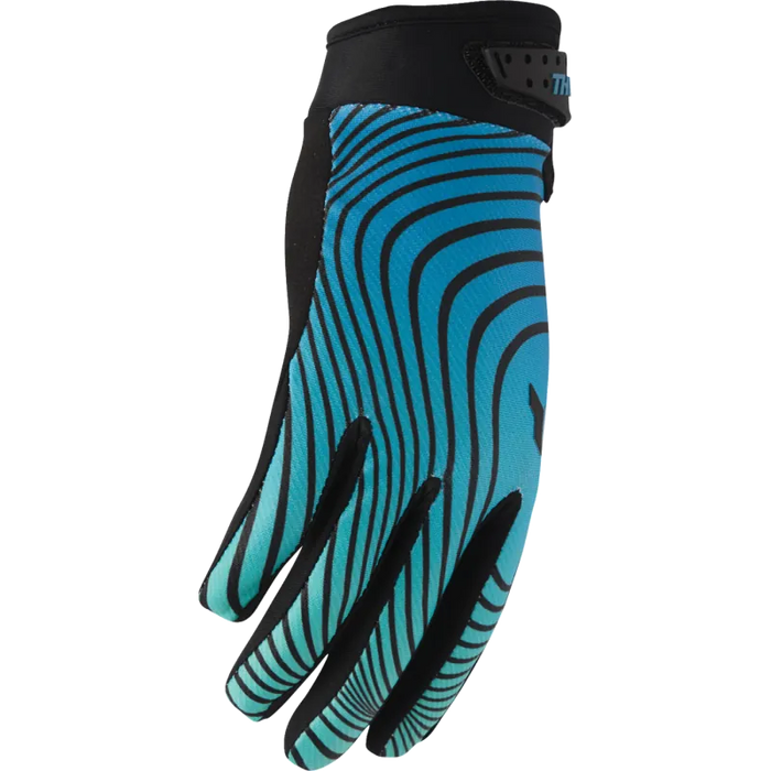Thor Mens Launchmode Gloves - Teal/Black - Front