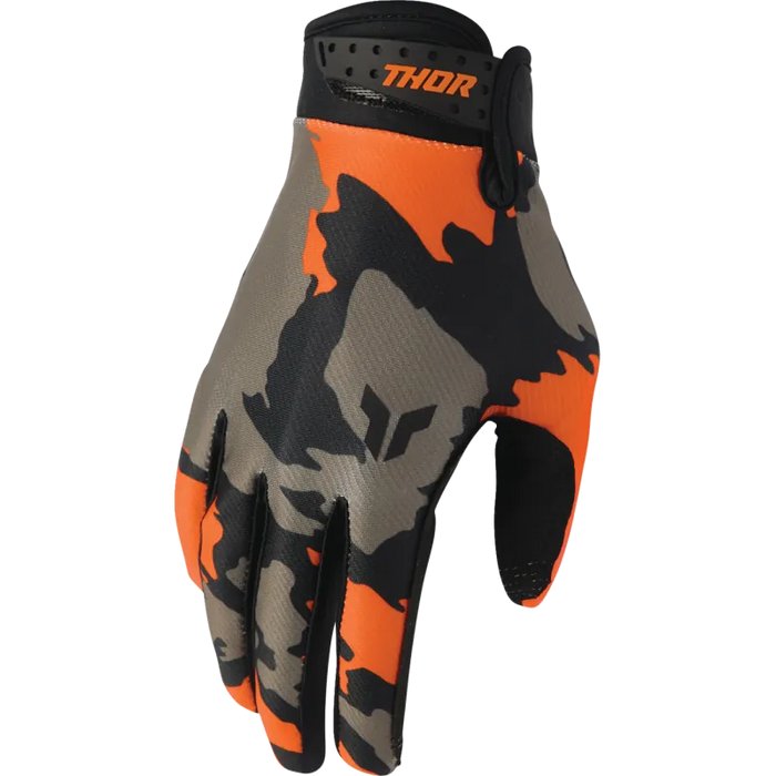 Thor Mens Launchmode Gloves - Orange/Black - Front