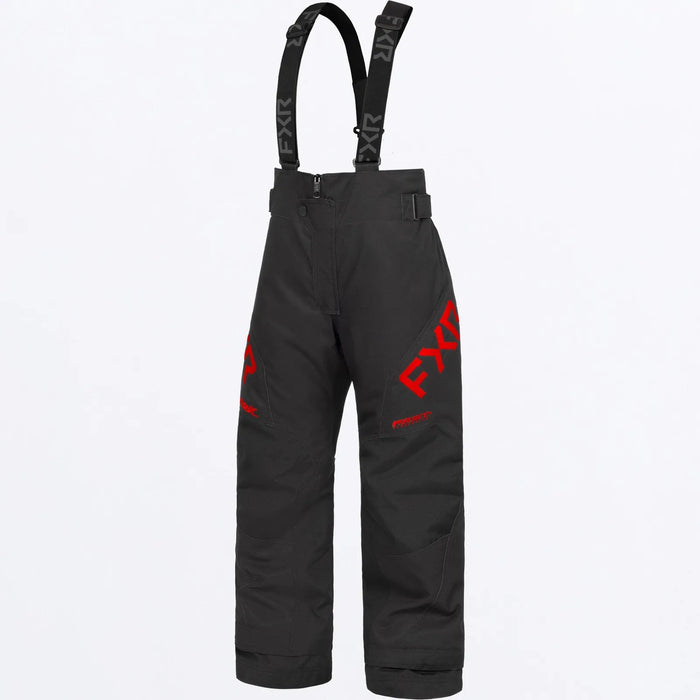 FXR Youth Clutch Pant 2027 - Black/Red, front view