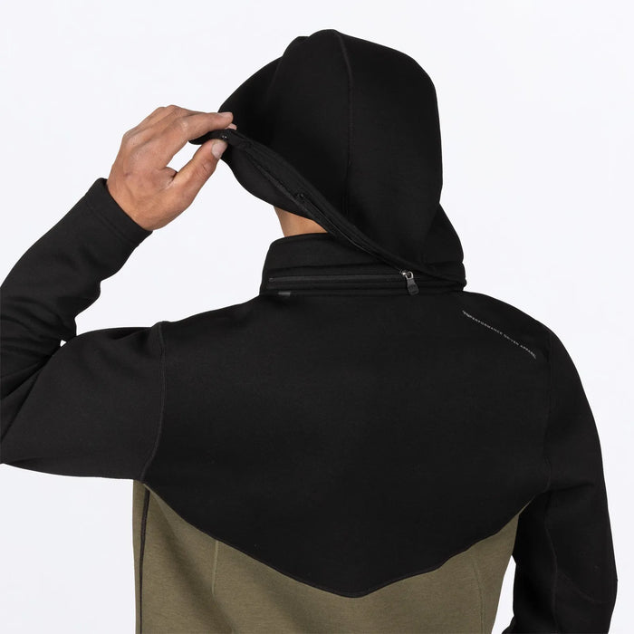 FXR Mens Altitude Tech 1/4 Zip Hoodie - Black/Moss, view 6