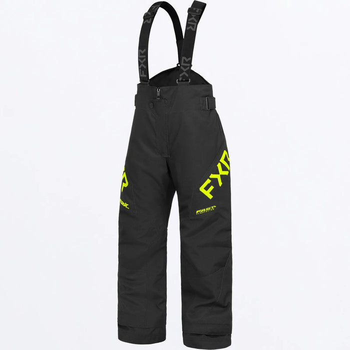 FXR Youth Clutch Pant 2027 - Black/HiVis, front view