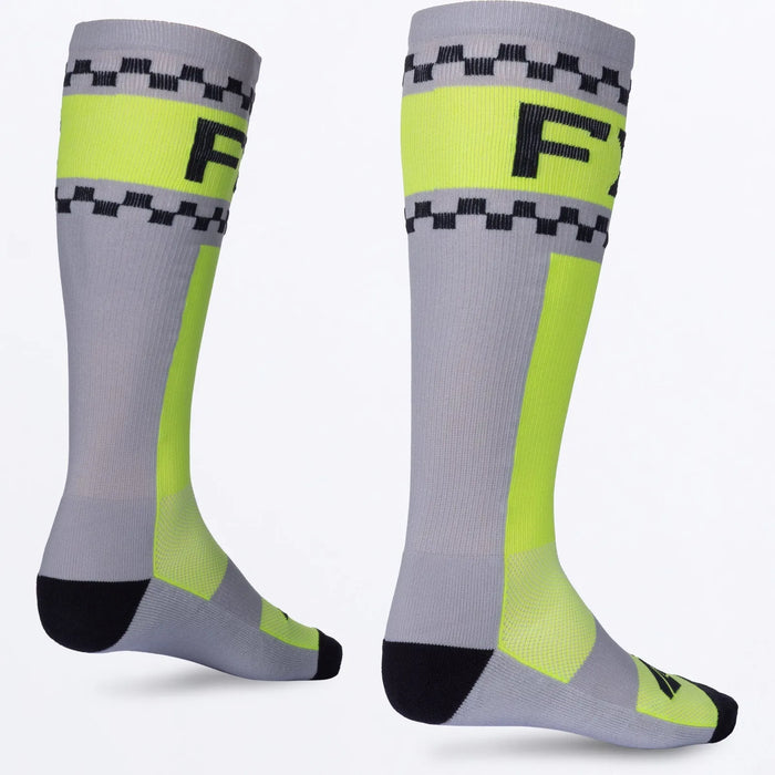 FXR Moto Sock - Grey/HiVis, view 4