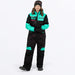 FXR Youth Revo Monosuit - Black/Mint/Razz, front view