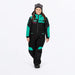 FXR Child Revo Monosuit - Black/Mint/Razz, front view