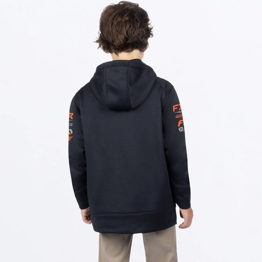 FXR Youth Race Division Tech Pullover Hoodie - Black/Orange, view 2