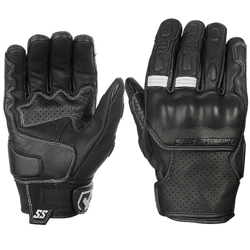 Speed & Strength Mens Twist of Fate Leather Gloves - White/Black