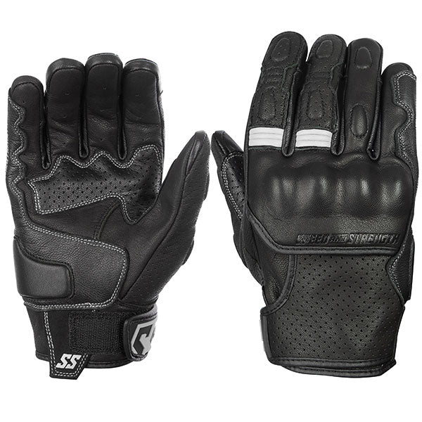 Speed & Strength Mens Twist of Fate Leather Gloves - White/Black