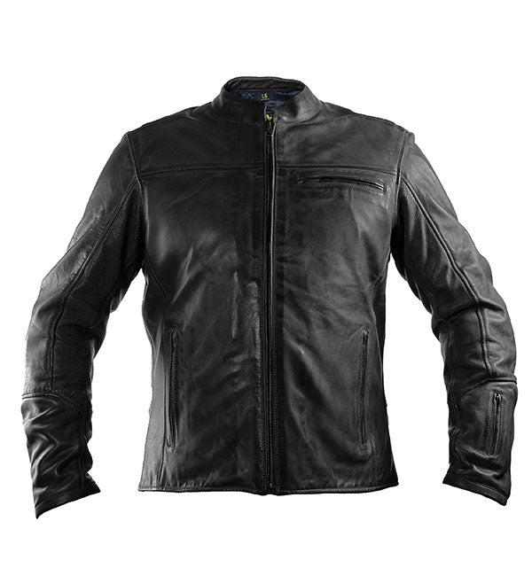 Helgrade Mens Madsen Leather Jacket - Black