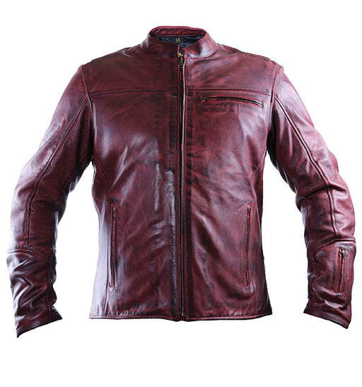 Helgrade Mens Madsen Leather Jacket - Ox Blood