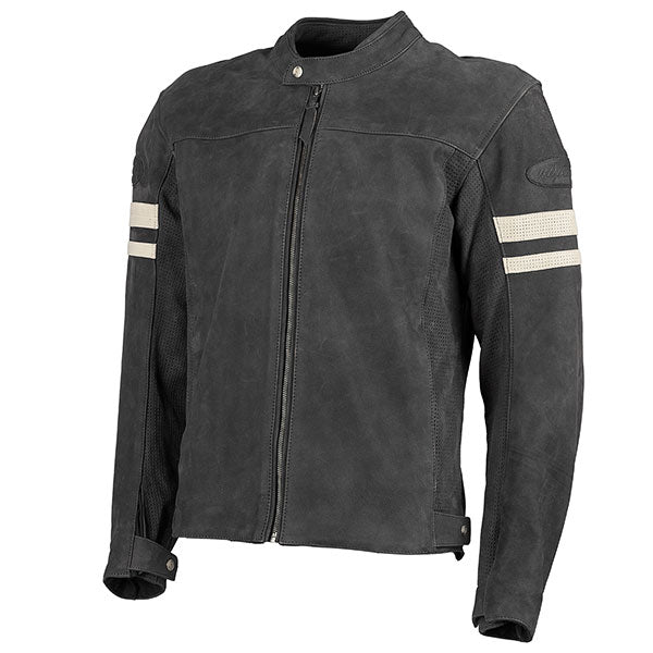 Joe Rocket Mens Classic 92 Leather Jacket - Black/White