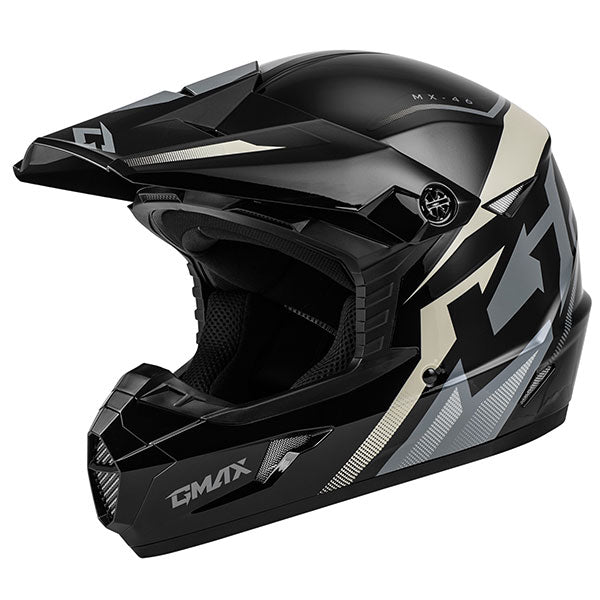 GMAX Youth MX46Y Compound MX Helmet - Black/White