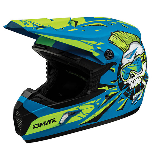 GMAX Youth MX46Y Unstable MX Helmet - Blue/Green