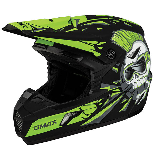 GMAX Youth MX46Y Unstable MX Helmet - Black/Green