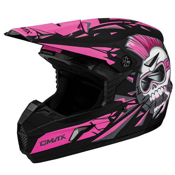 GMAX Youth MX46Y Unstable MX Helmet - Black/Pink