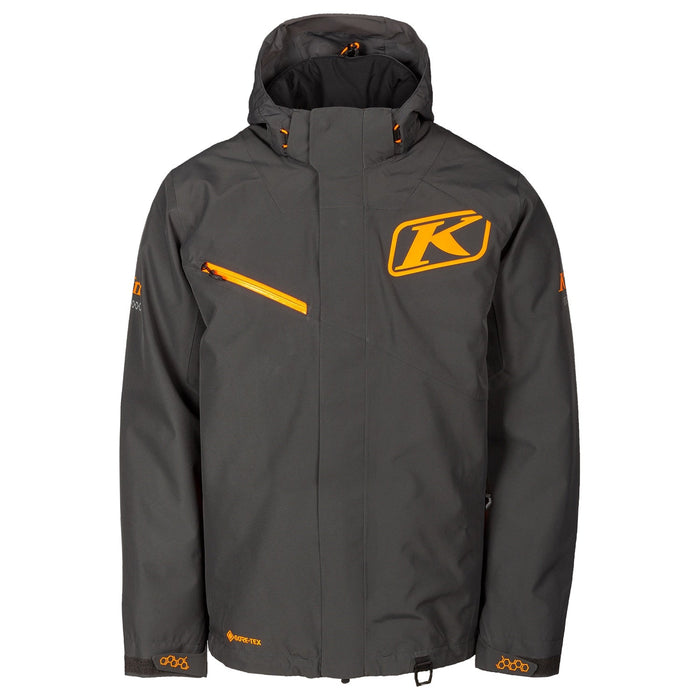 Klim Mens Kompound Hybrid Jacket - Non-Current - Asphalt - Strike Orange, front view