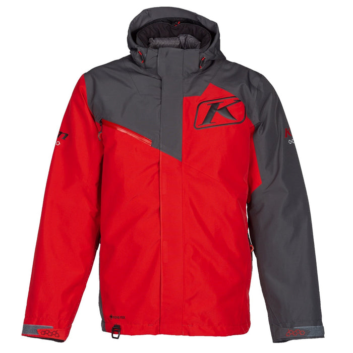 Klim Mens Kompound Hybrid Jacket - Non-Current - High Risk Red - Asphalt, front view