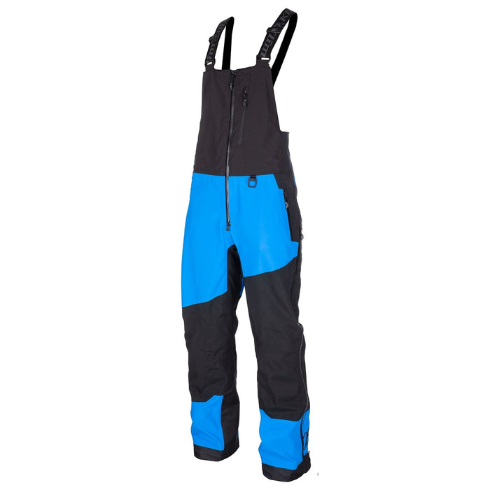 Klim Mens Storm Bib - Non-Current - Electric Blue Lemonade - Black, front view