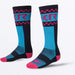 FXR Moto Sock - Sky/Razz, front view